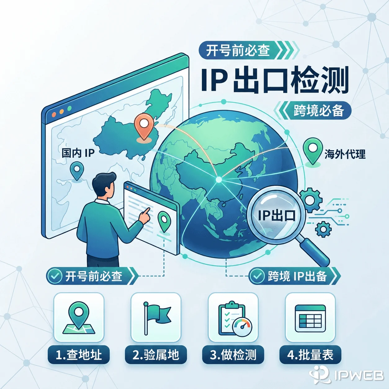 代理开着还是国内 IP?开号前先查清楚出口