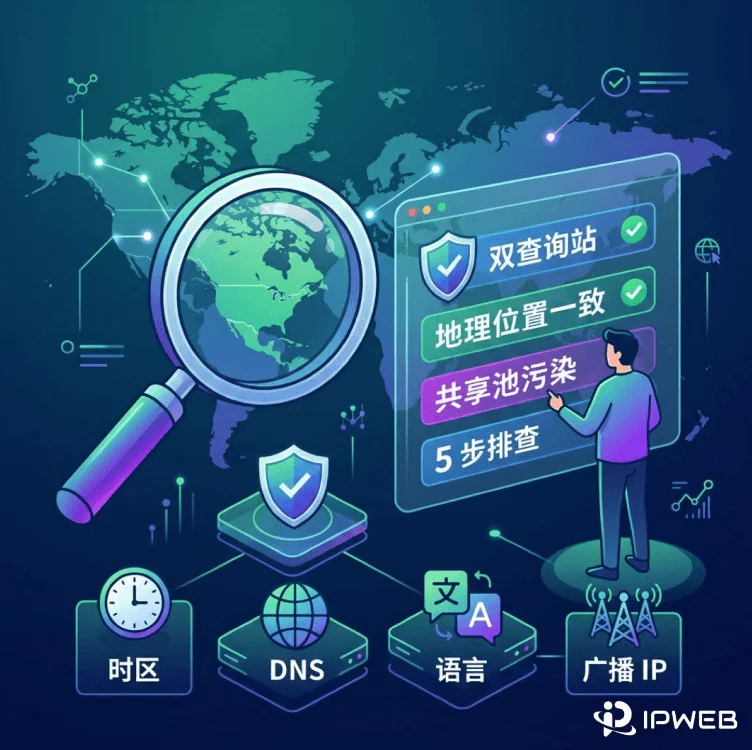 IP位置显示美国仍风控?4 类误差排查与修正方法